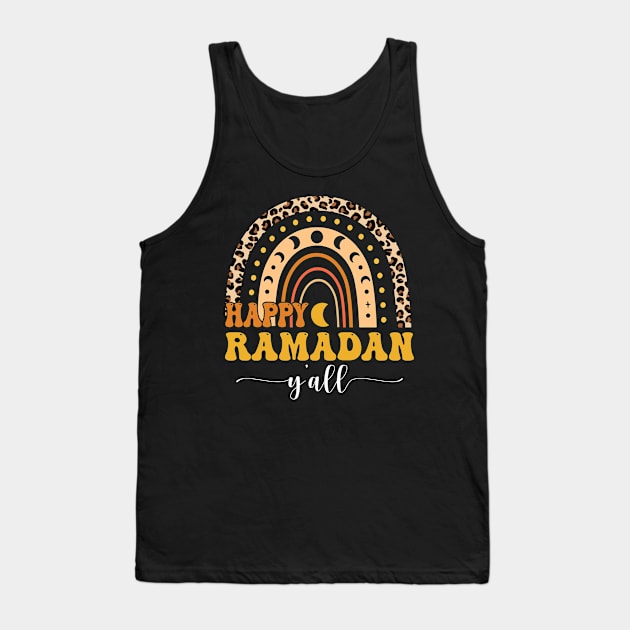 Happy Ramadan Y'all Rainbow Leopard Ramadan Kareem Tank Top by artbyhintze